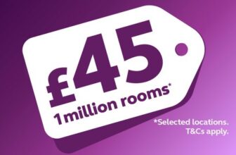 1 million rooms at £45* Premier Inn